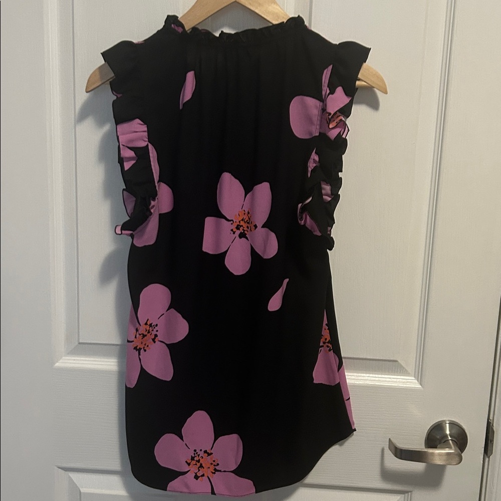 Kate Spade Grand Flora Tie Neck Top! - Picture 8 of 9